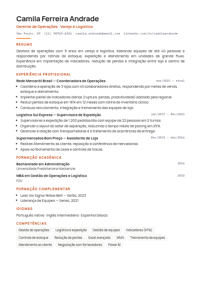 Modelo de currículo Moderno